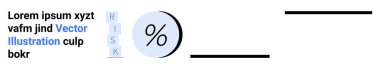 Çemberin içindeki yüzde sembolü, dikey RISK metni ve yer tutucu metni siyah-mavi. Finans, yatırım, bankacılık, sigorta, ekonomi, iş sunumları ve eğitim için ideal