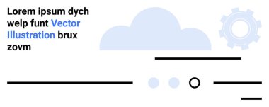 Bulut, vites simgesi, koyu siyah metin, minimalist elementler. Modern web tasarımı, teknoloji sayfaları, uygulama arayüzleri, hizmet sayfaları, ürün illüstrasyonları, teknoloji sunumları, iniş sayfaları için ideal