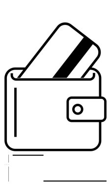 İçinde kredi kartı bulunan cüzdan, para yönetimini, dijital ödemeleri ve alışverişi temsil ediyor. Bankacılık, dijital cüzdanlar, e-ticaret, finans uygulamaları, bütçesiz ekonomi için ideal