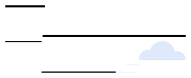 Yatay çizgilerle boş kontrol, boş giriş alanları ve ince bir bulut grafiği. Finans, bankacılık, ödemeler, fatura, muhasebe, güvenlik organizasyonu için ideal düz çizgi metaforu