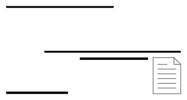 Siyah yatay çizgileri ve el yazısıyla yazılmış metni olan en küçük belge düzeni. Sunumlar, planlar, içerik planlaması, iletişim, organizasyon, tipografi, soyut satır