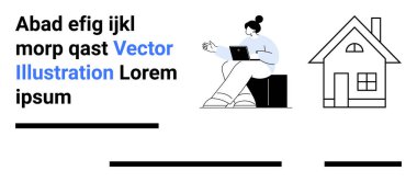 Dizüstü bilgisayarda çalışan serbest çalışan bir kadın, ev taslağı, metin sahibi. Uzaktan çalışma, serbest çalışma, ev ofisi, gayrimenkul, iş hayatı dengesi, modern yaşam, teknoloji içeriği için ideal. İniş sayfası