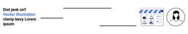 Metin elemanları bir mağaza önü ve beyaz arka planda bir kadın avatarın görüntüleriyle birlikte. Ticari iletişim, bilgi akışı, pazarlama, ecommerce, müşteri hizmetleri, ağ kurmak için ideal