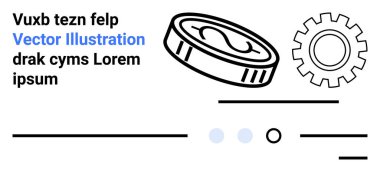 Bozuk para, dişli, metin blokları, satırlar ve temiz bir düzende noktalar. Finans, teknoloji, iş, yatırım, ekonomi, bilgi grafikleri, web tasarımı, pazarlama için idealdir. İniş sayfası