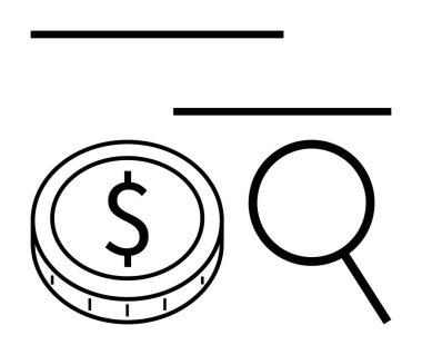 Dolar parasına yakın büyüteç finansal analiz ve ekonomik değerlendirmeyi vurguluyor. Finans, ekonomi, denetimler, yatırımlar, bütçe, vergiler, tasarruf kavramları için idealdir. Soyut satır düzlüğü