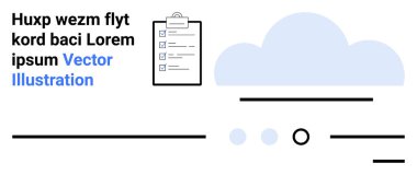 Kontrol listeli pano, bulut simgesi, metin. Bulut çözümleri, üretkenlik uygulamaları, proje yönetimi, görev izleme, dijital araçlar, yazılım geliştirme, iş çözümleri için idealdir. İniş sayfası