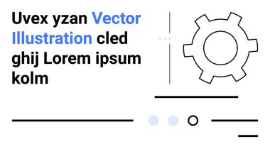 Vites sembolü, soyut çizgiler, metin elemanları olan daireler. Teknoloji, yenilik, mühendislik, dijital çözümler, minimalist tasarım, modern estetik ve web geliştirme için idealdir. İniş sayfası