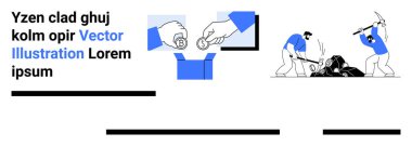 Para değiş tokuşu, kaynak arayan işçiler, mavi ve siyah aksanlar. Yatırım, madencilik sektörü, iş ortaklıkları, takım çalışması, mali işlemler, altın ticareti, ekonomik
