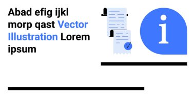 Bilgi simgesi, işaretli belge, metin ögelerinin yanında. Eğitim materyalleri, web siteleri, mobil uygulamalar, broşürler, el ilanları, sosyal medya paylaşımları, sunumlar için ideal. İniş sayfası
