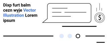 Mesaj kutusu, madeni para simgesi, soyut çizgiler ve temiz, minimalist tarzda noktalar. Finans, teknoloji, iletişim, pazarlama, iş, e-ticaret ve web tasarım temaları için ideal. İniş sayfası