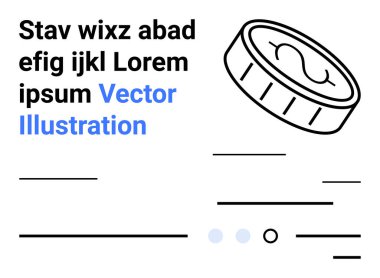 Dolar işaretli sikke, minimalist satırlar ve metin elemanları. Finans, girişim, web tasarımı, işletme, ekonomi, markalaşma, kullanıcı arayüzü için ideal. İniş sayfası