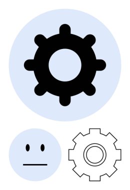 Kalın vites, vites ana hatları ve nötr yüz, duyguların, işlevselliğin ve teknik süreçlerin dengesini sağlar. Mekanik, takım çalışması, yenilik, mantık duyguları için ideal iş akışı soyut çizgi