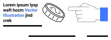 Siyah ve mavi aksanlı bir yer tutucu metni eşliğinde havada yazı tura atmak. Finansal temalar, karar verme, başlangıç siteleri, iş blogları, eğitim materyalleri için ideal