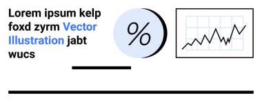 Çizgi grafiğinin yanında minimalist tasarıma karşı artan bir eğilim olan yüzde sembolü. İş, finans, istatistik, veri analizi, pazarlama, sunumlar, eğitim materyali için ideal. İniş