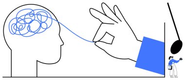 Karalamalarla dolu bir beyinden koparılan iplik. Zihinsel sağlık, problem çözme, netlik, odaklanma, yaratıcı düşünce, çözümler, fikir üretimi için idealdir. Soyut çizgi düz metafor