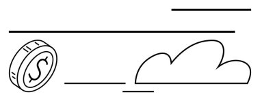 Para dinamik çizgiler boyunca minimum bulut çizimi boyunca hızla hareket ediyor. Finans, döviz kuru, yenilik, büyüme, verimlilik, girişimler, yatırımlar, soyut düz çizgi