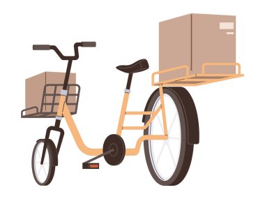 Bisiklet teslimat servisi. Hızlı sevkiyat. Bisikletler, kurye hizmetleri, gıda dağıtım şirketleri ve yerel işletmeler tarafından verimli ve çevre dostu son mil teslimatlarını kolaylaştırmak için kullanılıyor.