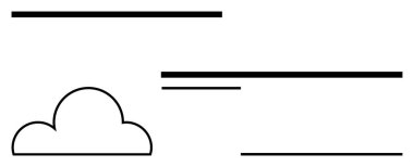 Paralel ve yatay çizgileri olan soyut bulut şekli. Veri depolama, teknoloji, hava durumu, ağ oluşturma, yaratıcılık, asgari sanat, soyut düz metafor için ideal