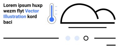Mavi detay, bulut şekli ve minimalist çizgileri olan termometre simgesi. Hava durumu uygulamaları, tahminleri, iklim, meteoroloji, teknoloji, dijital hizmetler, modern arayüzler için idealdir. İniş sayfası
