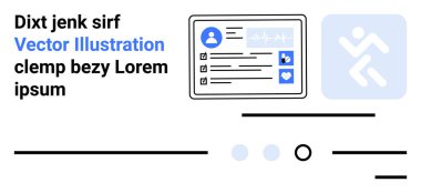 Kullanıcı profilli dijital sağlık kayıtları, tıbbi arayüz elemanları ve soyut insan simgesi. Tıbbi uygulamalar, hasta kayıtları, sağlık yönetim sistemleri, UIUX tasarımı, sağlık hizmetleri için ideal
