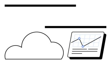Çizgi grafiği olan bir veri tablosuna bağlı bir bulut simgesi. Teknoloji, veri analizi, bulut hizmetleri, iş büyümesi, yenilik, bilişim altyapısı, dijital dönüşüm için ideal. Satır metaforu