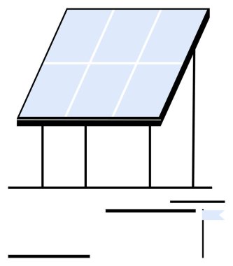 Güneş ışığının emilmesi için metal çerçeveye eğilmiş büyük bir güneş paneli. Yenilenebilir enerji, çevresel sürdürülebilirlik, temiz enerji, eko-teknoloji, iklim çözümleri, enerji sistemleri, soyut