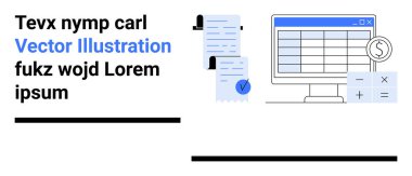 Bir hesap tablosu, hesap makinesi ve faturaları gösteren bilgisayar ekranı. Finans, muhasebe, bütçe, veri analizi, iş raporları, finansal planlama ve ofis sunumları için ideal. İniş