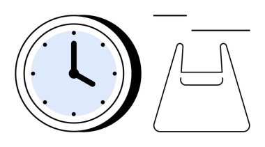 Saati net bir saat ve dakika elleriyle gösteriyor, minimalist piramit şekilli bir figür. Zaman yönetimi, inatçılık, hedefler, verimlilik, verimlilik, günlük planlama için ideal. Soyut