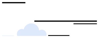 Yatay siyah çizgilerin altındaki basit mavi bulut hareketi, basitliği ve modern tasarımı iletir. Yenilik, hava durumu, bağlantı, hız, denge, büyüme soyut metaforu için ideal