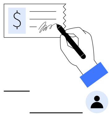 Parasal işlemler için el ele kalem imzalama çeki, finans, yetki ve ödemenin vurgulanması. Finans, muhasebe, bankacılık, işlemler, yatırım belgeleri için ideal