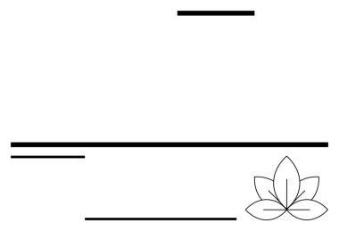 Minimum siyah yatay çizgiler ve soyut nilüfer çiçeği tasarımı sakinlik, denge ve basitliği çağrıştırıyor. Sağlık, farkındalık, markalaşma, meditasyon, modern sanat, spa temaları için idealdir.