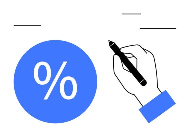 El ele tutuşan kalem, mavi yüzde sembolü kavramının yanında taslak, finans ve analizler için sanat eseri. Finans, yaratıcılık, eğitim, planlama, hesaplama pazarlama için ideal. Soyut çizgi düz metafor