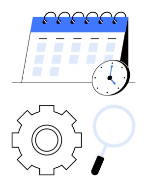 Saatli takvim zamanlamayı, teçhizatı iş akışı optimizasyonunu, büyüteç ise analizi veya detay odaklamasını öneriyor. Üretkenlik, verimlilik, planlama, takım çalışması, organizasyon için ideal