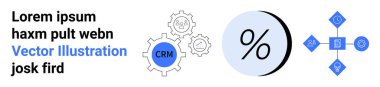 CRM ile donanım, yüzde işareti ve birbirine bağlı soyut şekiller. İş sunumları, analitik, finans, teknoloji, CRM sistemleri, ağ oluşturma, veri görselleştirme için idealdir. İniş sayfası