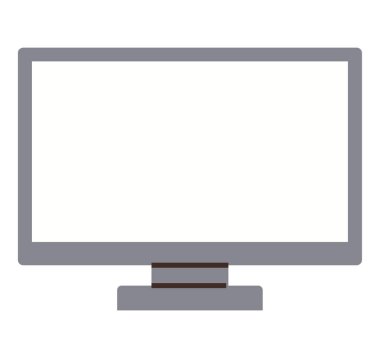 Temiz, modern tasarım ve boş ekrana sahip bilgisayar monitörü. Teknoloji, çalışma alanı kurulumu, dijital iletişim, çevrimiçi öğrenme, uzaktan çalışma, bilişim çözümleri ve teknoloji sektörü için ideal. Düz renk