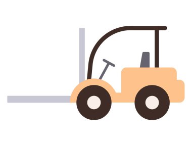 Koruyucu çerçeveli forklift kamyonu ve ağır yükleri kaldırmak ve taşımak için tasarlanmış çatalları kaldırmak. Lojistik, inşaat, imalat, ulaşım, depo, ekipman için ideal