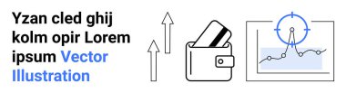 Kredi kartlı cüzdan, yukarı doğru oklar ve analitik grafik. Mali büyüme, bütçe, yatırım stratejileri, ekonomik analiz, iş planlaması, mali hedefler pazarlama taktikleri için ideal