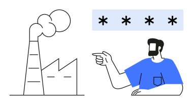 Fabrika, insanların işaret ettiği, harekete geçmeyi düşündüğü bir duman yayar. Çevresel sorunlar, kirlilik, farkındalık, çözümler, kurumsal sorumluluk, sosyal medya eğitimi için idealdir. Modern soyut çizgi