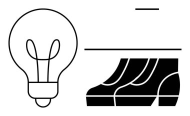 İçinde dijital fikirleri ya da yenilikleri gösteren ikili sıfırlar olan ampul. Teknoloji, yenilik, fikirler, yaratıcılık, dijital dönüşüm, problem çözme, bilim için idealdir. Modern soyut çizgi