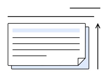 Yukarı doğru oklu kağıtlar istiflenmiş. Üretkenlik, ilerleme, organizasyon, basitlik, büyüme, iş, planlama metaforu temaları için ideal