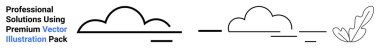 Stilize siyah bulut şekli, altı çizili, ilerici varyasyonlar ve hassas tüy tasarımı. Teknoloji, yaratıcılık, markalaşma, basitlik, iletişim, büyüme düz iniş sayfası afişi için ideal