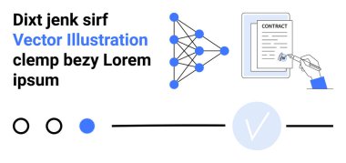 Ağ yapısının diyagramı, kontrat imzalayan bir el ve bir veri görselleştirme göstergesi. İş sözleşmeleri, ağ oluşturma, veri analizi, yapay zeka, arayüz tasarımı, sunumlar için ideal