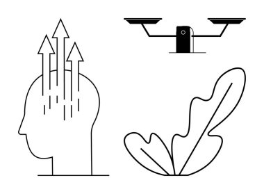Okları olan insan kafası büyümeyi ve beyin aktivitesini temsil eder, adalet terazisi dengeyi ve adaleti temsil eder, yaprak da doğayı ve çevreyi. Büyüme, denge ve adalet kavramları için ideal