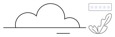 Yaprak ve yıldız dereceli bulut şeklinde. Geri bildirim, değerlendirme sistemleri, çevre, kalite değerlendirmesi, basitlik, çevre dostu ve reytingler için idealdir. Soyut çizgi ile minimalist stil