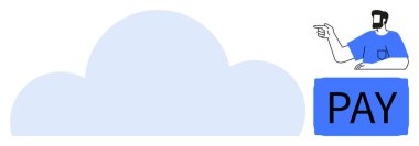 Büyük mavi bulut, üzerinde 