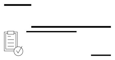 Kontrol listesi ve işaretli pano, yatay siyah çizgilerle çevrili, görevleri, listeleri, ilerlemeyi vurguluyor. Üretkenlik, organizasyon, minimalist tasarım, iş akışı başarısı için ideal modern