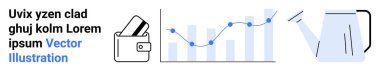 Cüzdanda kredi kartları, yükselen eğilimli bar grafiği, metal sulama kutusu. Finans, veri analizi, yatırım büyümesi, bahçıvanlık, tasarruf ve ekonomik planlama için ideal