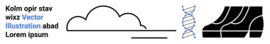 Bulut çizgisi, çarpık DNA ipliği ve şekillendirilmiş merdiven şekilleri. Bilim, teknoloji, yenilik, ilerleme, eğitim, modern tasarım ve dijital kavramlar için idealdir. Düz iniş sayfası pankartı