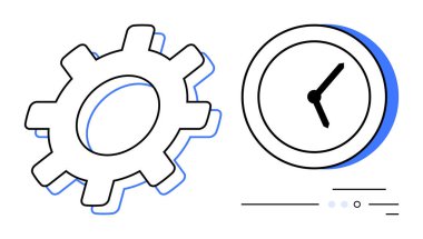 Vites ve saat yan yana. Üretkenlik, zaman yönetimi, verimlilik, iş akışı optimizasyonu, programlama, süreç iyileştirme, iş planlaması için ideal. Satır metaforu