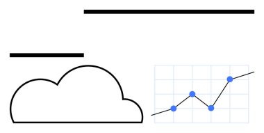 Bulut ana hatları veri büyüme grafiği ve bağlantı noktaları üzerinde. Teknoloji, bulut depolama, analitik, ilerleme, yenilik, iş, verimlilik için idealdir.